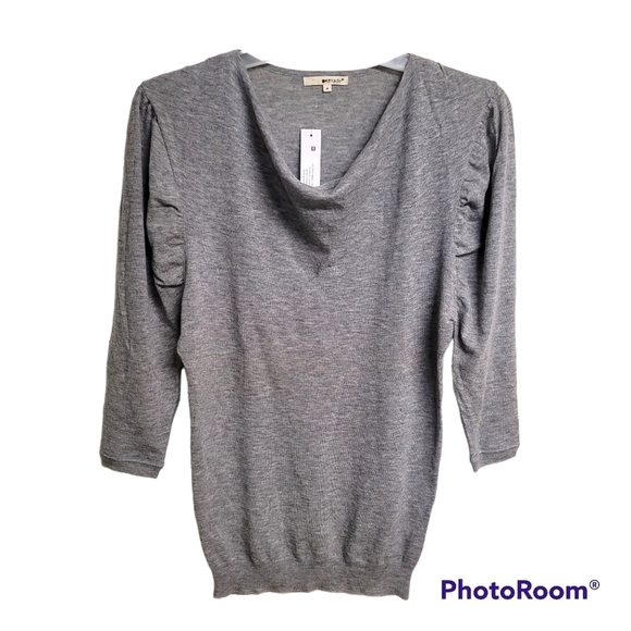 LAmade Heather Grey Wool And Cashmere Cowl Neck Sweater Top - Picture 1 of 12